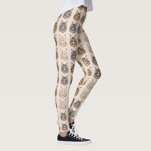 Maine Coon Lieve Kattenliefhebber Patroon Leggings (Rechts)