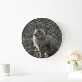 Maine Coon Long-hair Tabby Cat Animal Pet Clock Grote Klok (Huis)