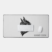 Maine Coon Majestueus Silhouet Modern Bureaumat (Keyboard & Muis)