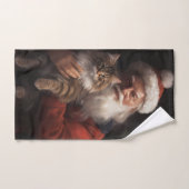 Maine Coon Met Sinterklaas Feestelijke Kerstmis Bad Handdoek (Handdoek)