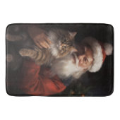 Maine Coon Met Sinterklaas Feestelijke Kerstmis Badmat (Voorkant)