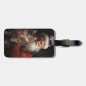 Maine Coon Met Sinterklaas Feestelijke Kerstmis Bagagelabel (Achterkant horizontaal)