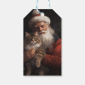 Maine Coon Met Sinterklaas Feestelijke Kerstmis Cadeaulabel (Achterkant)