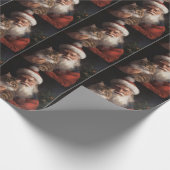 Maine Coon Met Sinterklaas Feestelijke Kerstmis Cadeaupapier (Hoek)