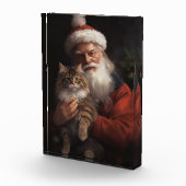 Maine Coon Met Sinterklaas Feestelijke Kerstmis Fotoblokken (Rechts)