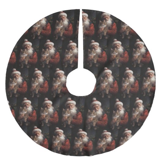 Maine Coon Met Sinterklaas Feestelijke Kerstmis Kerstboom Rok (Voorkant)