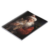 Maine Coon Met Sinterklaas Feestelijke Kerstmis Notitieboek (Linkerzijde)