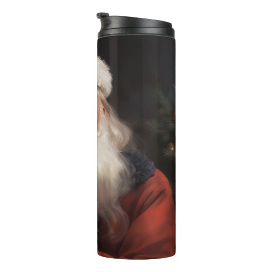 Maine Coon Met Sinterklaas Feestelijke Kerstmis Thermosbeker (Geroteerd rechts)