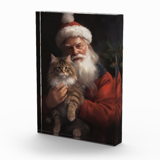 Maine Coon met Sinterklaas Festive Kerst  Fotoblokken (Rechts)