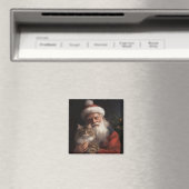 Maine Coon met Sinterklaas Festive Kerst Magneet (Insitu (Vaatwasser))
