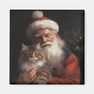 Maine Coon met Sinterklaas Festive Kerst  Magneet