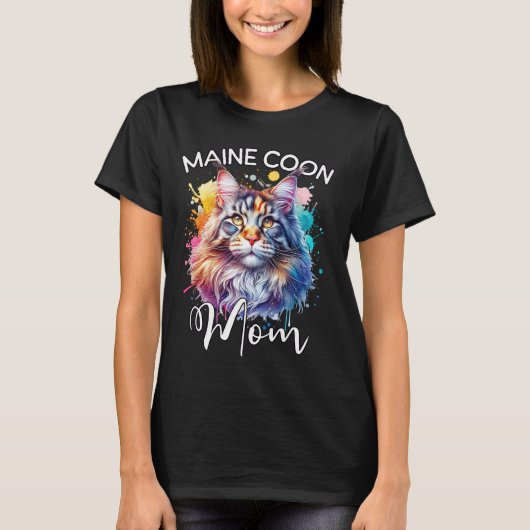 Maine Coon Moeder Kat Moeder Maine Coon T-shirt (Voorkant)