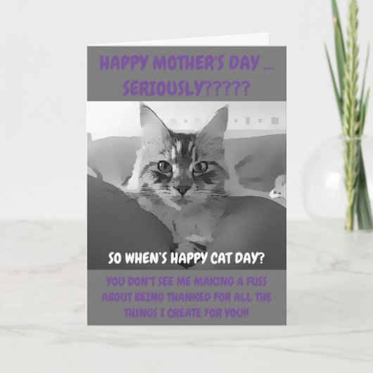 Maine Coon Moederdag Kaart (Voorkant)