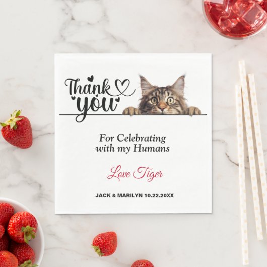 Maine Coon Peeking Kat Papier Servetten (Insitu)