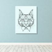 Maine Coon Portrait Canvas Afdruk (Insitu (Houten vloer))