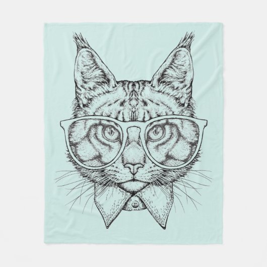Maine Coon Portrait Fleece Deken (Voorkant)