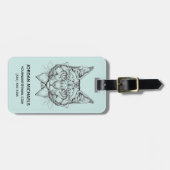 Maine Coon Portrait | Jouw namen toevoegen Bagagelabel (Voorkant horizontaal)