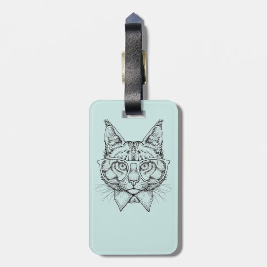 Maine Coon Portrait | Jouw namen toevoegen Bagagelabel (Achterkant verticaal)