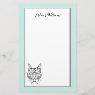 Maine Coon Portrait   Jouw namen toevoegen Briefpapier