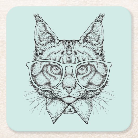 Maine Coon Portrait Kartonnen Onderzetters (Voorkant)