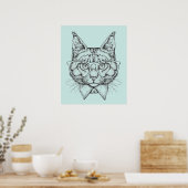 Maine Coon Portrait Poster (Keuken)