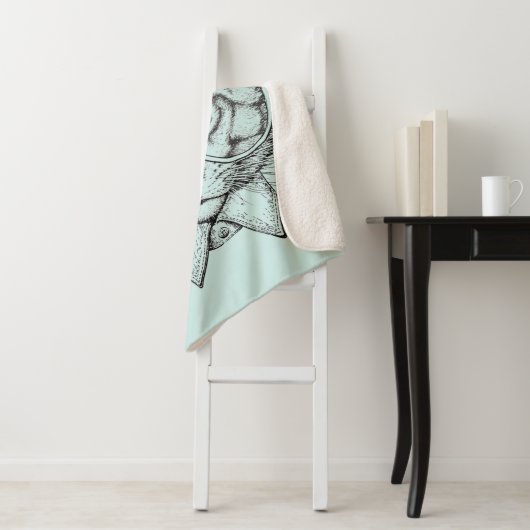 Maine Coon Portrait Sherpa Deken (In situ)