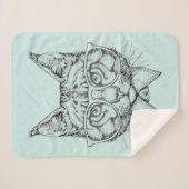 Maine Coon Portrait Sherpa Deken (Voorkant (horizontaal))