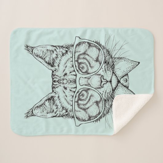 Maine Coon Portrait Sherpa Deken (Voorkant (horizontaal))