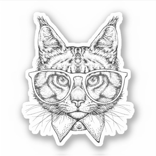 Maine Coon Portrait Sticker (Voorkant)