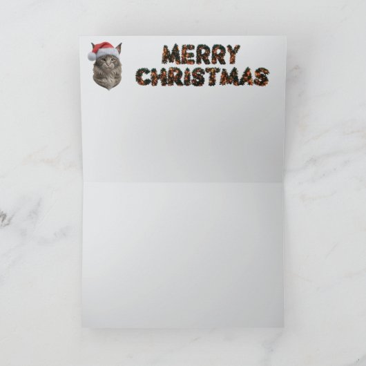 Maine Coon rendier gevouwen Wenskaart Kaart (Binnen)