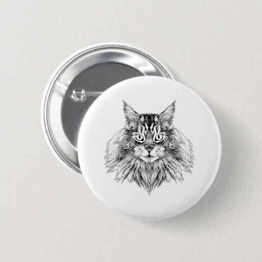 Maine Coon Ronde Button 5,7 Cm (Voorkant /achterkant)
