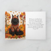 Maine Coon Schattige Kat  Herfstbladeren Herfst Fa Kaart (Binnen)