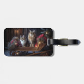Maine Coon Snowy Sleigh Kerst Decor Bagagelabel (Achterkant horizontaal)