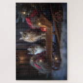 Maine Coon Snowy Sleigh Kerst Decor Legpuzzel (Verticaal)
