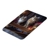 Maine Coon Snowy Sleigh Kerst Decor Magneet (Linkerzijde)