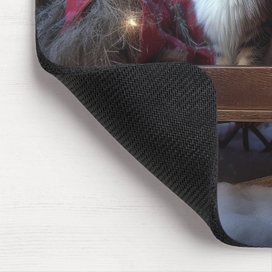 Maine Coon Snowy Sleigh Kerst Decor Muismat (Hoek)