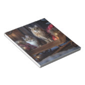 Maine Coon Snowy Sleigh Kerst Decor Notitieblok (Schuin)