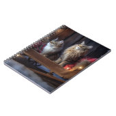 Maine Coon Snowy Sleigh Kerst Decor Notitieboek (Linkerzijde)