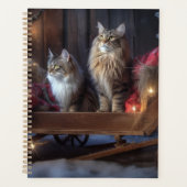 Maine Coon Snowy Sleigh Kerst Decor Planner (Voorkant)