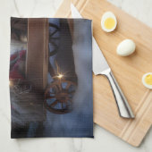 Maine Coon Snowy Sleigh Kerst Decor Theedoek (Quarter Fold)