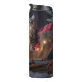 Maine Coon Snowy Sleigh Kerst Decor Thermosbeker (Geroteerd rechts)