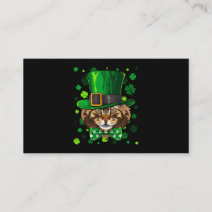 Maine Coon St Patricks Day Cat Leprechaun Pet Sham Visitekaartje