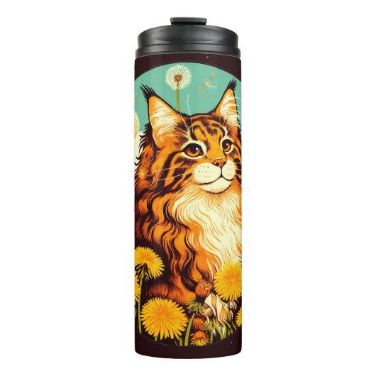 Maine Coon Summer Kitty Cat Thermosbeker (Voorkant)