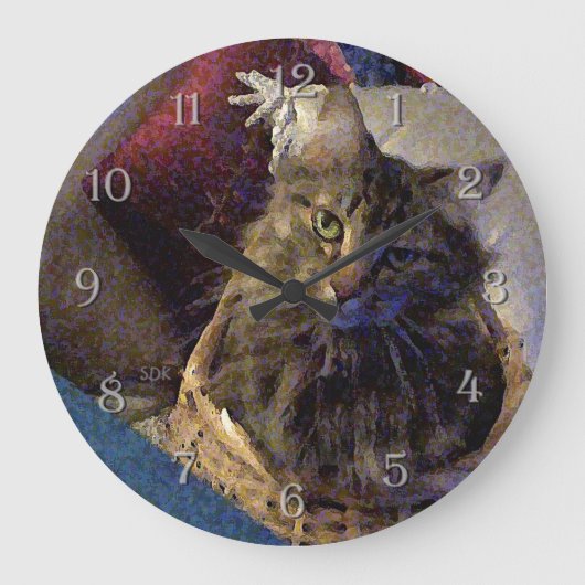 Maine Coon Tabby Cat Grote Klok (Voorkant)