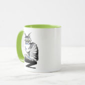 Maine Coon Tabby Cat Off-Leash Art™ Mok (Voorkant links)