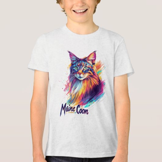 Maine Coon Tri-Blend Shirt (Voorkant)