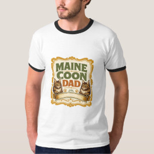 Maine Coon Vader Retro Kattenliefhebber Design T-shirt