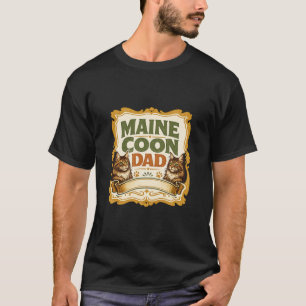 Maine Coon Vader Vintage Kattenliefhebber Design T-shirt