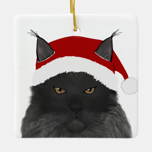 Maine Coon Vakantie Ornament (Voorkant)