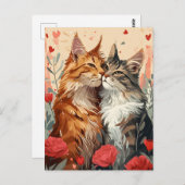 Maine Coon Valentijnsdag Briefkaart (Voorkant / Achterkant)